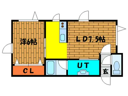 マンションメガロポリス(1LDK/1階)の間取り写真