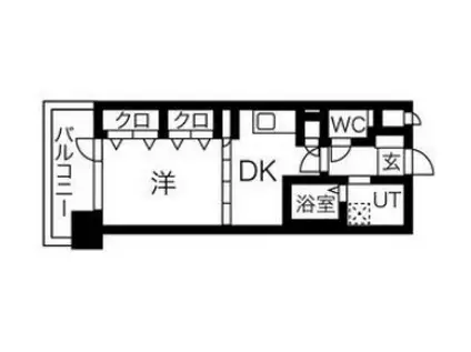プレジール三ノ宮III(1K/8階)の間取り写真