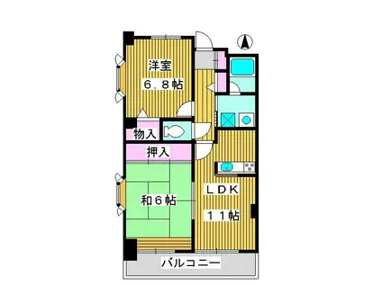 フルールヤマタ(2LDK/6階)の間取り写真