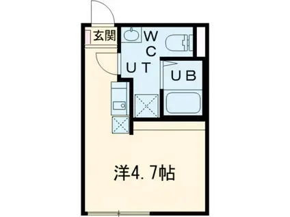 HANABUSA VI(ワンルーム/1階)の間取り写真