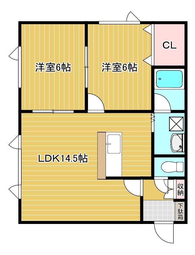 コーポTAR2(2LDK/1階)の間取り写真