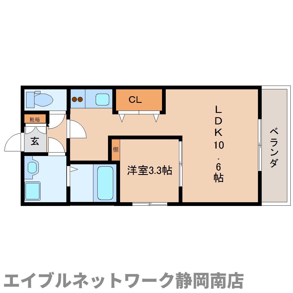 ROOTS(1LDK/2階)の間取り写真