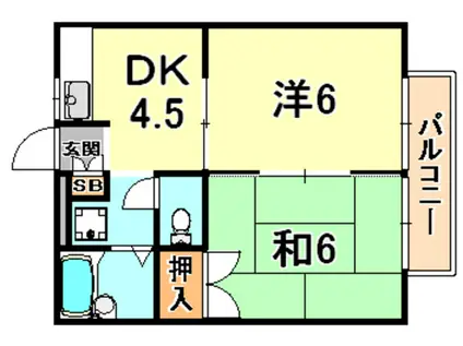 江川マンション(2DK/3階)の間取り写真