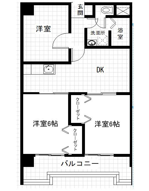 プレヴュー吾妻(3DK/1階)の間取り写真