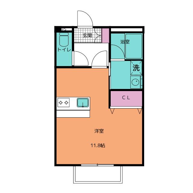 シティハイム城南A(ワンルーム/2階)の間取り写真