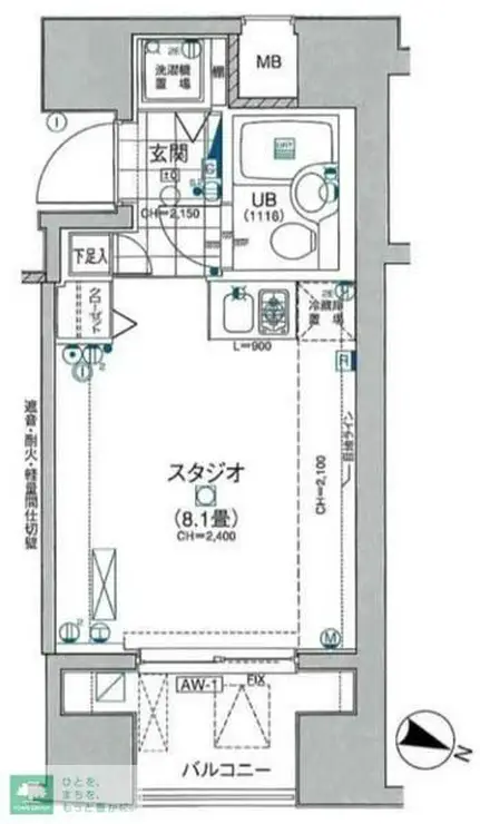 日神デュオステージ笹塚東館 1階階 間取り