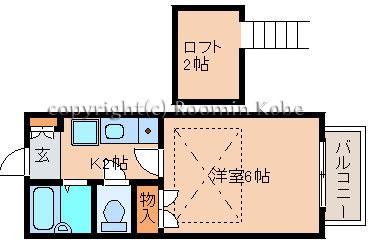 コーポみのりII(1K/2階)の間取り写真