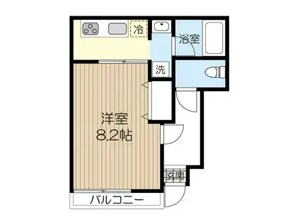 アムール モントル(1K/1階)の間取り写真