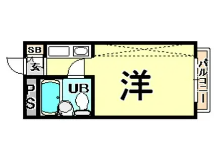 ピュア立花(ワンルーム/1階)の間取り写真