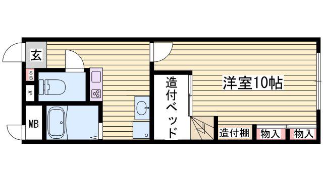 ピ-チャーズ・ビレッジ(1K/1階)の間取り写真