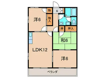 ルマとらまつ(3LDK/1階)の間取り写真