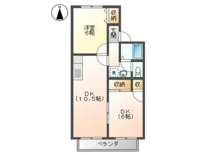 セジュール大門(2LDK/1階)の間取り写真