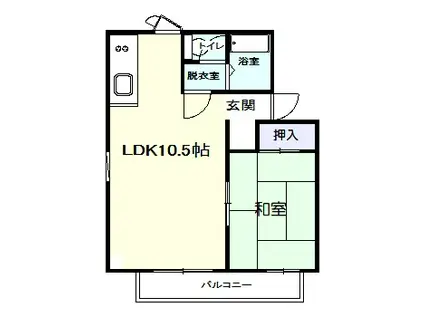 バウハウス高田A(1LDK/2階)の間取り写真