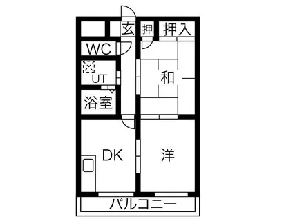 クラシティ御幸(2DK/5階)の間取り写真