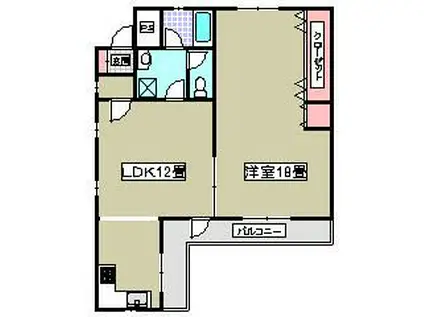 レミエル水前寺(1LDK/3階)の間取り写真