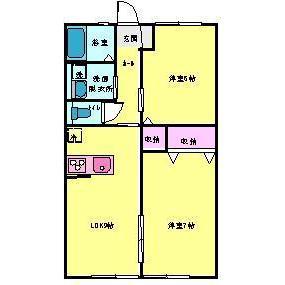 レトアフィオーレ(2LDK/2階)の間取り写真