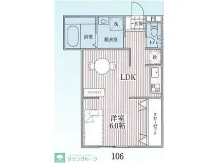 BOA VIAGEM KOSHIGAYA(ワンルーム/1階)の間取り写真