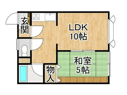 ハイツ25(1LDK/1階)の間取り写真