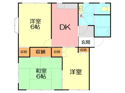 ラージガーデンD(3DK/1階)の間取り写真