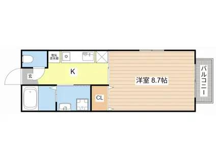 コーポ華樹(1K/1階)の間取り写真