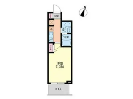 セレニテ神戸元町(1K/15階)の間取り写真