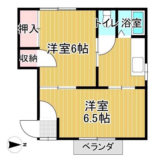 タウニィNC(2K/2階)の間取り写真