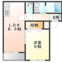 アガサント(1LDK/1階)の間取り写真