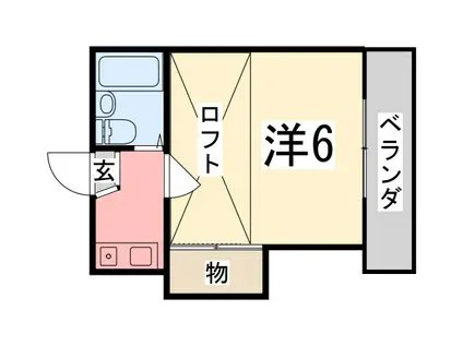 SMILE 城北新町 北棟(1K/2階)の間取り写真