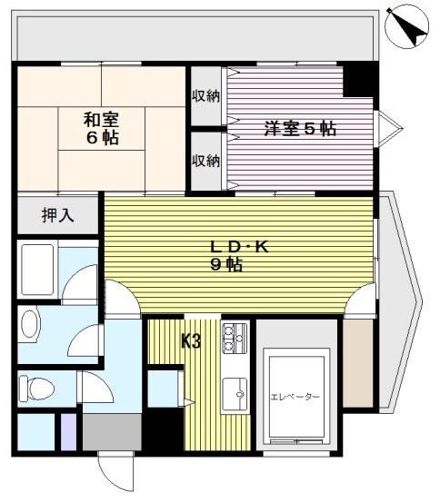 ロアイヤルプレイヤード(2LDK/11階)の間取り写真