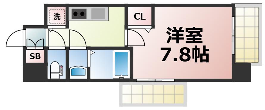 LA DOUCEUR北巽(1K/4階)の間取り写真