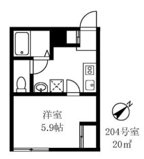早稲田鶴巻IMAハウス(1K/2階)の間取り写真