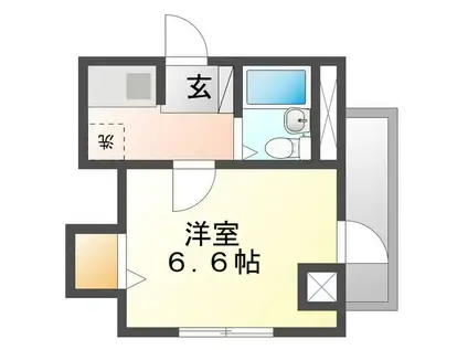ヴィーナスブリッジ壱番館(1K/2階)の間取り写真