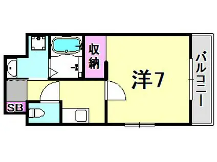 プライマル西宮夙川(1K/5階)の間取り写真