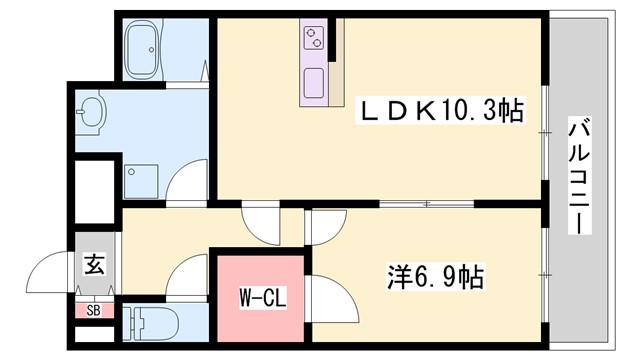 CAPITAL.I姫路(1LDK/8階)の間取り写真
