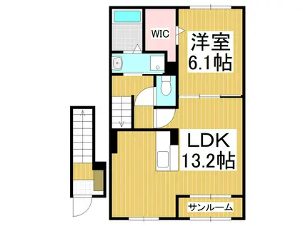 ルミナス・スターズ(1LDK/2階)の間取り写真
