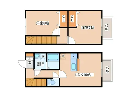 プレステージII(2LDK/1階)の間取り写真