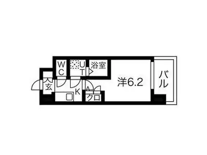 エスリードレジデンス大阪難波(1K/9階)の間取り写真