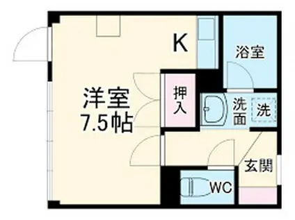 リバージュ(ワンルーム/4階)の間取り写真