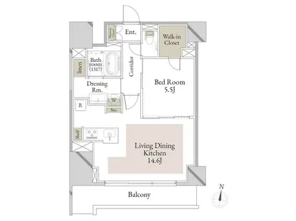 スカイテラス南大塚(1LDK/7階)の間取り写真