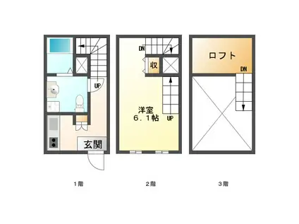 グランシエル(1K/1階)の間取り写真