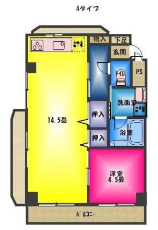ビッグビレッジ(1LDK/2階)の間取り写真