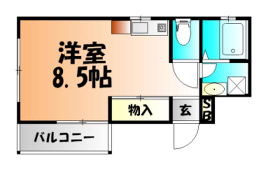 コーポTM(ワンルーム/2階)の間取り写真