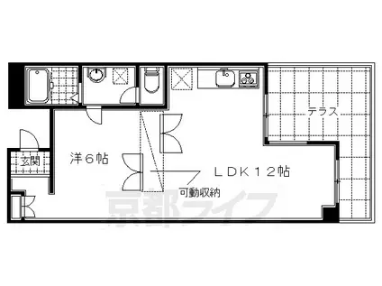 ディスティ桃山(ワンルーム/2階)の間取り写真