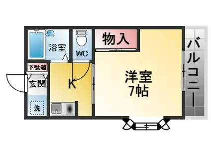 コートアゼリア A棟・B棟(1K/1階)の間取り写真