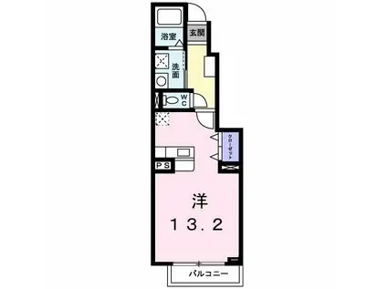 メゾン・ド・四季I(ワンルーム/1階)の間取り写真