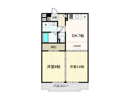 レジディア吉祥寺(2DK/1階)の間取り写真