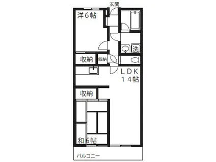 ビューティフルプラザ(2LDK/3階)の間取り写真