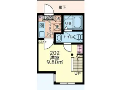 ブエナビスタ(1K/2階)の間取り写真