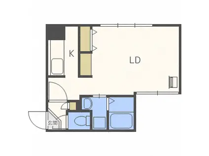 セブンスコート発寒(1K/2階)の間取り写真