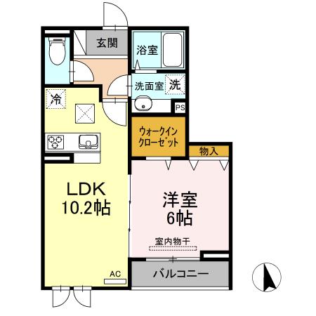 オークビレッジ(1LDK/1階)の間取り写真